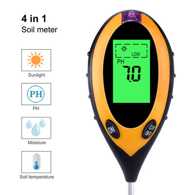 4 em 1 verificador de umidade do solo de Digitas das estufas com medidor da umidade da planta interna do medidor da umidade do pH do solo da exposição do LCD