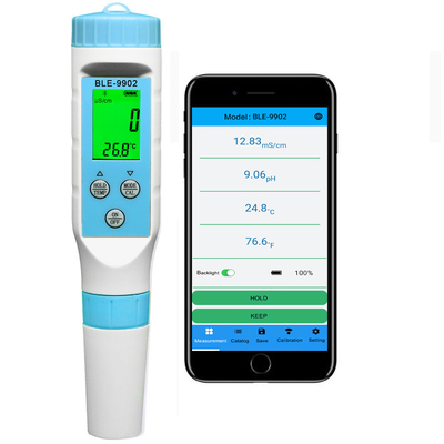 3 em 1 controle móvel esperto do App do verificador BLE-9902 da temperatura do EC do medidor de PH de Bluetooth