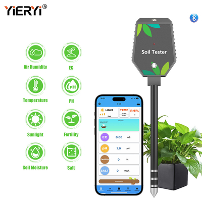 6 em 1 YIERYI Plantas medidor de solo digital com ecrã LCD