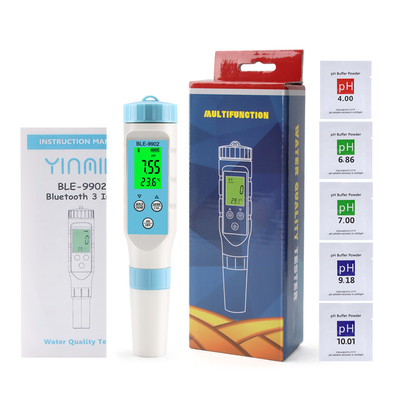 Yieryi BLE-9902 Medidor de pH Bluetooth ¢ Multifunção EC & Tester de temperatura para piscinas, aquários e qualidade da água hidropônica