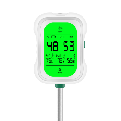 Yieryi 7-in-1 Soil Tester ¢ Medida multifuncional de umidade do solo, pH, fertilidade, temperatura, luz, umidade e temperatura ambiente para jardinagem, agricultura e horticultura