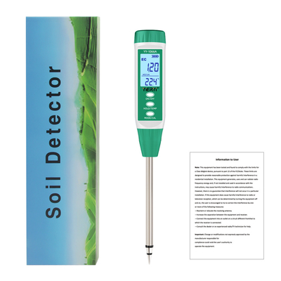 Yieryi YY-1066A Tester de Solo 3 em 1 EC de Solo, Humidade e Medidor de Temperatura Ideal para Agricultura, Jardim e Estufas