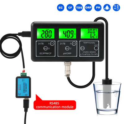 7 em 1 RS485 Multi-parameter Monitor de água com recarregável Ni-MH Bateria ± 0.05pH precisão