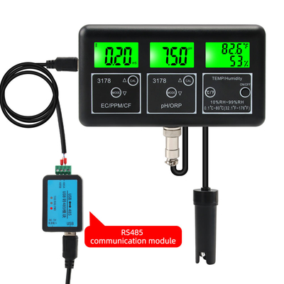 Sistema profissional de monitorização da qualidade da água 7 em 1 Sensor RS485 com LCD