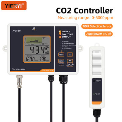 Detector portátil de CO2 com LCD e sensor de dois canais