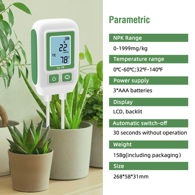 Plastico YIERYI YG-09 Medidor de fertilidade do solo / Npk Tester de solo leve