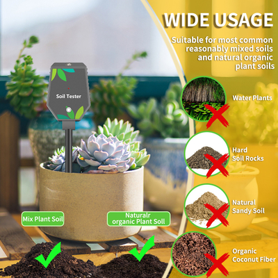 6 em 1 YIERYI Plantas medidor de solo digital com ecrã LCD