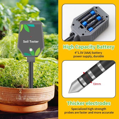 6 em 1 YIERYI Plantas medidor de solo digital com ecrã LCD