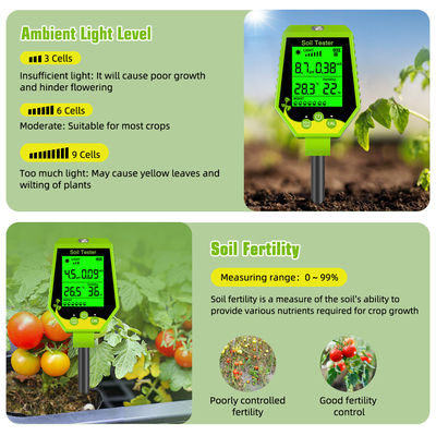 YIERYI Multifuncional 6 em 1 Medidor Digital de Umidade para Plantas