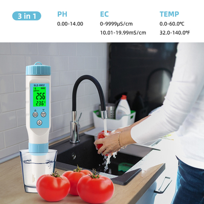Yieryi BLE-9902 Medidor de pH Bluetooth ¢ Multifunção EC & Tester de temperatura para piscinas, aquários e qualidade da água hidropônica