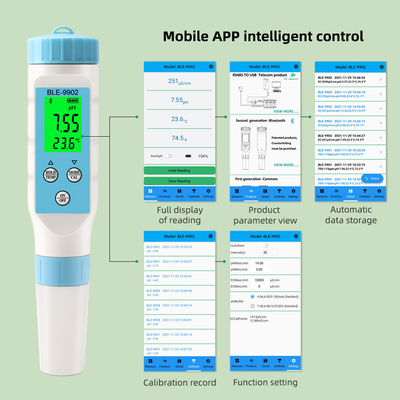 Medidor de pH Yieryi BLE-9902 com Bluetooth ¢ 3-em-1 EC & Medição de temperatura para teste preciso de água em piscinas, tanques e jardins