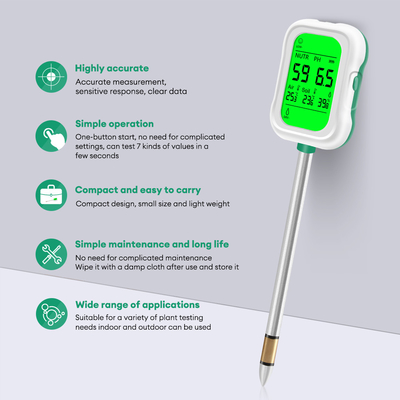 Yieryi YY-1066L Tester de solo 7 em 1 ️ Medição precisa de pH, umidade, fertilidade, temperatura e luz e muito mais para jardinagem e agricultura