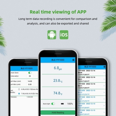 Teste de pH do solo digital portátil com registro de dados Bluetooth