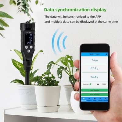 Teste de pH do solo digital portátil com registro de dados Bluetooth