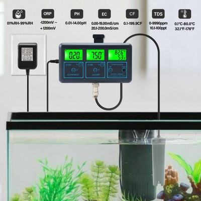 Monitores inteligentes de qualidade da água 7 em 1 pH/EC/ORP/PPM/CF/TDS/Temperatura para aquários, hidroponia e piscinas