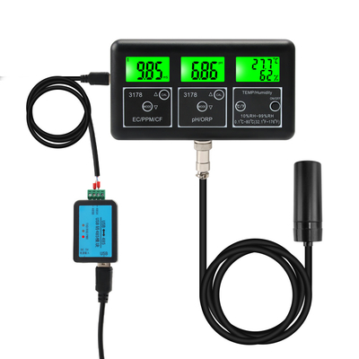 Dispositivo de ensaio de água com múltiplos parâmetros RS485 pH EC TDS ORP Temp RH Meter