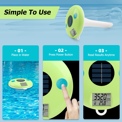 Monitor de piscina solar inteligente de alta precisão com ecrã LCD em verde claro