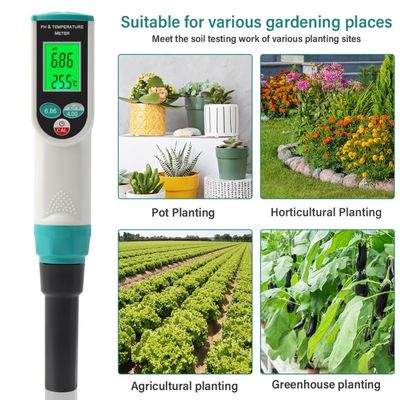 Teste de pH e temperatura do solo 2 em 1 - Medidor de alta precisão para jardinagem