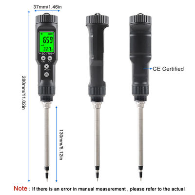 Teste de solo impermeável 2 em 1 EC (0,00 - 10,00 mS/cm) e temperatura (-30°C - 80°C) Métro para jardinagem e agricultura