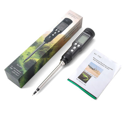 Teste de solo impermeável 2 em 1 EC (0,00 - 10,00 mS/cm) e temperatura (-30°C - 80°C) Métro para jardinagem e agricultura