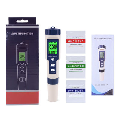 5 - Em - 1 Testador de Qualidade da Água PH/TDS/CE/Salinidade/Temperatura para Aquário Doméstico Laboratório