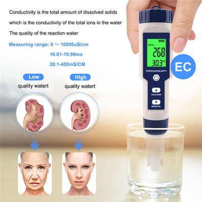 5 - Em - 1 Testador de Qualidade da Água PH/TDS/CE/Salinidade/Temperatura para Aquário Doméstico Laboratório