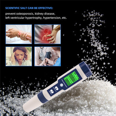 5 - Em - 1 Testador de Qualidade da Água PH/TDS/CE/Salinidade/Temperatura para Aquário Doméstico Laboratório