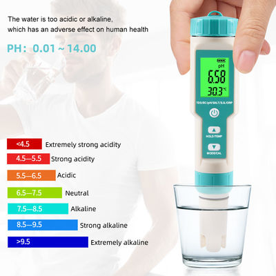 7 - em - 1 Tester de Qualidade da Água - EC/Salinidade/TDS/Temp/pH/ORP/S.G Meter para Aquicultura, Casa e Laboratório