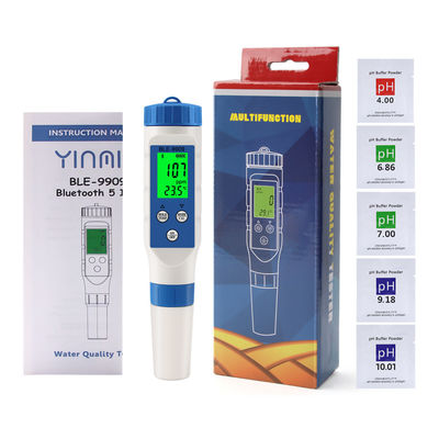 Testador de Qualidade da Água Bluetooth 5 em 1 - pH/TDS/CE/Sal/Medidor de Temperatura para Casa, Aquicultura e Hidroponia