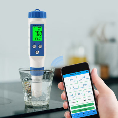Testador de Qualidade da Água Bluetooth 5 em 1 - pH/TDS/CE/Sal/Medidor de Temperatura para Casa, Aquicultura e Hidroponia