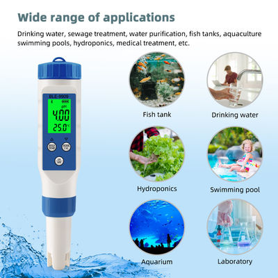 Testador de Qualidade da Água Bluetooth 5 em 1 - pH/TDS/CE/Sal/Medidor de Temperatura para Casa, Aquicultura e Hidroponia