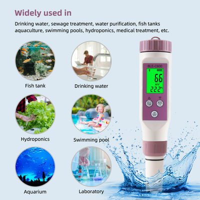 Smart 7 em 1 Bluetooth Tester de Qualidade da Água - pH/EC/TDS/ORP/Salt/S.G/Temp Meter para Domicílio, Laboratório e Aquicultura