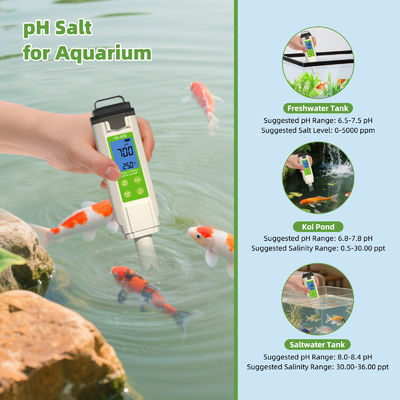 7 - em - 1 Tester de Qualidade da Água - pH/TDS/EC/ORP/S.G/Salt/Temp Meter para Domicílio, Piscina e Laboratório