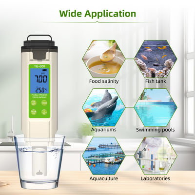Testador de Água 7 em 1 PH / TDS / CE / ORP / S.G / Sal / Medidor de Temperatura para Medição em Laboratório e Piscina Doméstica