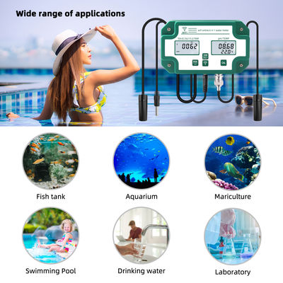 Wifi habilitado 6 em 1 Tester de qualidade da água monitor remoto PH / TDS / EC / Sal / SG / Temp Para laboratório de piscina aquário