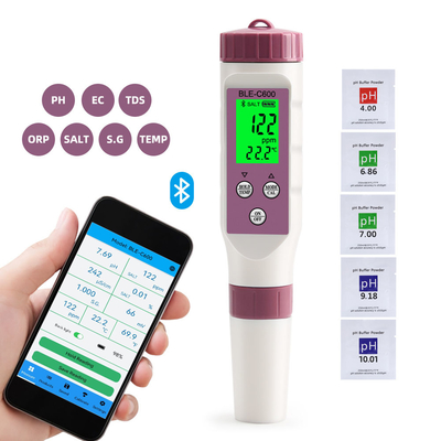 Medidor Digital de Qualidade da Água 6 em 1 pH/CE/TDS/ORP/Sal/Temperatura Testador de Água Potável