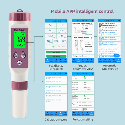 Medidor Digital de Qualidade da Água 6 em 1 pH/CE/TDS/ORP/Sal/Temperatura Testador de Água Potável