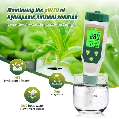 Medidor de pH multiparâmetro de 5 em 1 com luz de fundo para aquário de laboratório TDS PH Tester de temperatura de salinidade CE