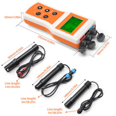 Analisador de qualidade de água inteligente portátil de 6 em 1 de oxigénio dissolvido/PH/TDS/EC/SALT/TEMP