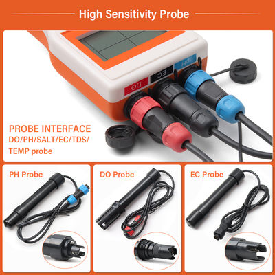 Analisador de qualidade de água inteligente portátil de 6 em 1 de oxigénio dissolvido/PH/TDS/EC/SALT/TEMP