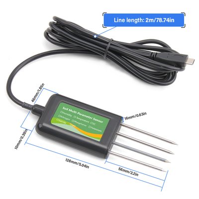 Sensor de solo 8 em 1 para Android NPK PH Umidade EC Medidor de Salinidade