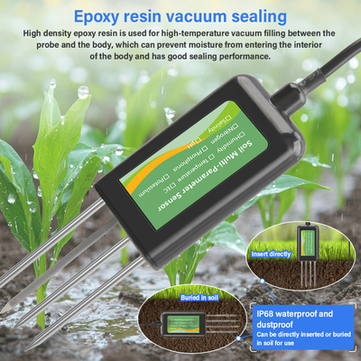 Sensor USB multiparâmetro de solo 8 em 1 Smart NPK EC PH Temperatura Umidade para agricultura de precisão