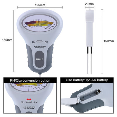 Testador CL2 2 em 1 Qualidade da Água PH & Cloro PC-102 - Dispositivo de Teste de Qualidade da Água para Piscinas e Aquários