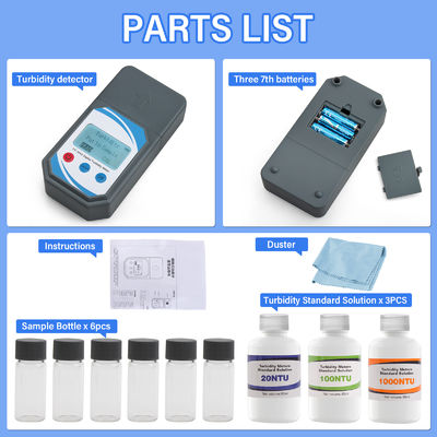 Medidor de turbidez digital portátil 0-1000 NTU ±0,8% de precisão