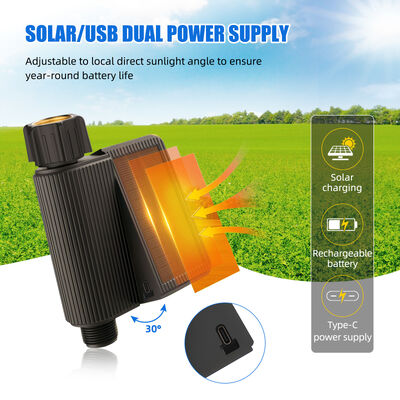 Sistema de Irrigação Inteligente com Energia Solar e Controle Tuya Smart e Kit de Sensor de Umidade do Solo à Prova d'Água IP65