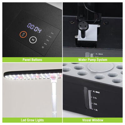 Sistema de jardim hidropônico interno de 52 pod com luz de crescimento inteligente e rega automática para cultivo de vegetais e ervas em casa