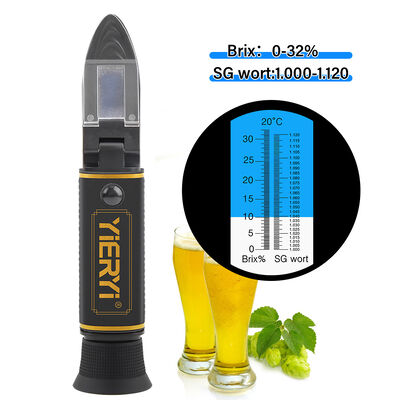 Yieryi Dual-Scale Brix 0-32% & SG 1.000-1.120 Refractômetro com ATC e Prisma de Vidro Óptico de Alta Qualidade para Cerveja e Vinho