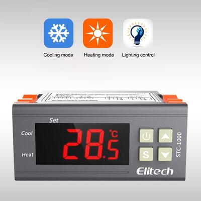 Controlador de Temperatura Termostato Digital STC-1000 com Display LCD Resolução de 0,1°C e Alarme de Alta Temperatura