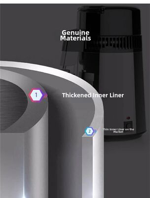 Fuyao K40107 750W 4L Capacidade SUS304 máquina de água destilada de aço inoxidável para uso doméstico, laboratorial e odontológico