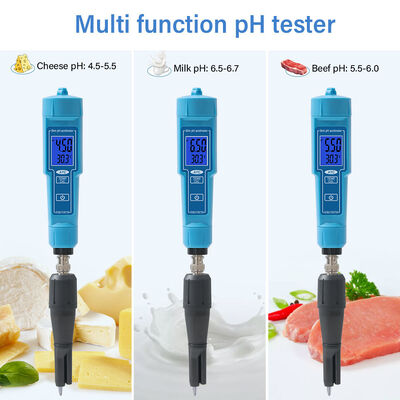 2 em 1 medidor de pH digital com ecrã LED e precisão de 0,01pH para carne de frutas descascadas